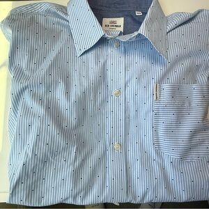 Ben Sherman Men's Pinstripe Button Down Shirts Short Sleeve Size XL